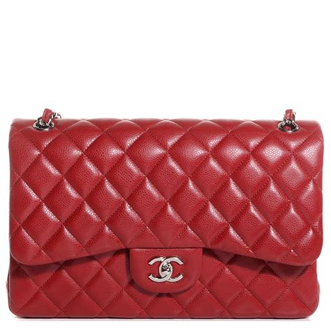 red caviar chanel handbag|CHANEL Caviar Quilted Jumbo Double Flap Red .